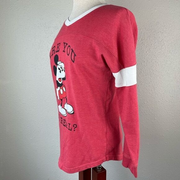 Disney Mickey Mouse Are You For Real Long Sleeve V-Neck T-Shirt Size 3-5 EUC - Picture 3 of 5